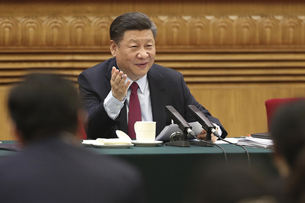 习近平李克强王沪宁赵乐际韩正分别参加全国人大会议一些代表团审议
